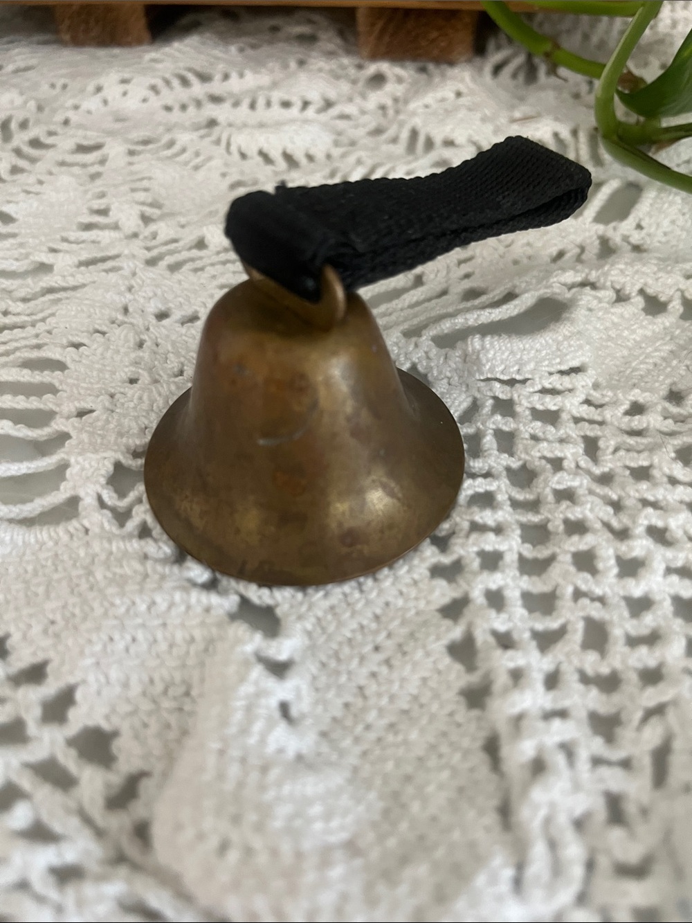 Vintage Brass Hand Bell on Nylon Strap